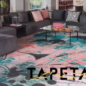 Colorful rug offered by a rug company
