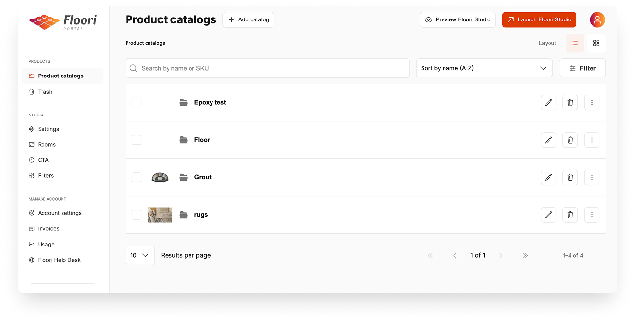 Floori Portal Main Catalog