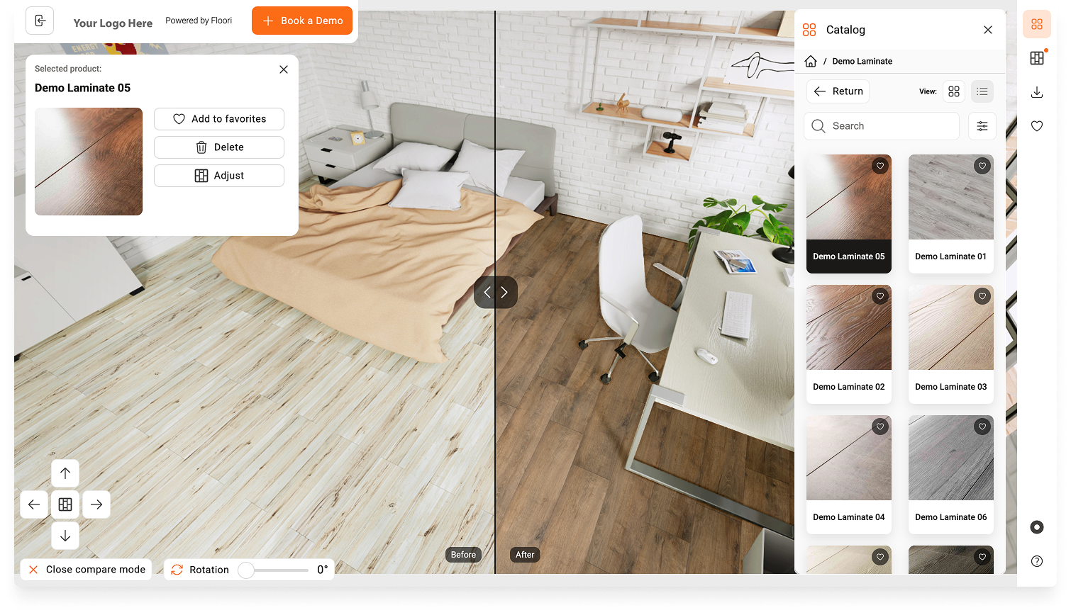 Floori AI Visualizer - Compare Mode